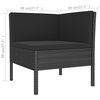 vidaXL 12 Piece Garden Lounge Set with Cushions Poly Rattan Black