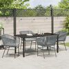 vidaXL Garden Dining Set with Cushion 5 pcs Grey Powder-Coated Steel