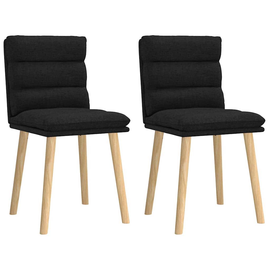 vidaXL Dining Chairs 2 pcs Black Fabric