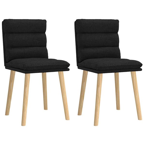 vidaXL Dining Chairs 2 pcs Black Fabric