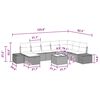 vidaXL Garden Sofa Set with Cushion 9 pcs Grey Poly Rattan