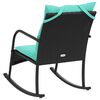 vidaXL Garden Rocking Chair with Cushions Black Poly Rattan