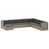 vidaXL 9 Piece Garden Lounge Set with Cushions Grey Poly Rattan