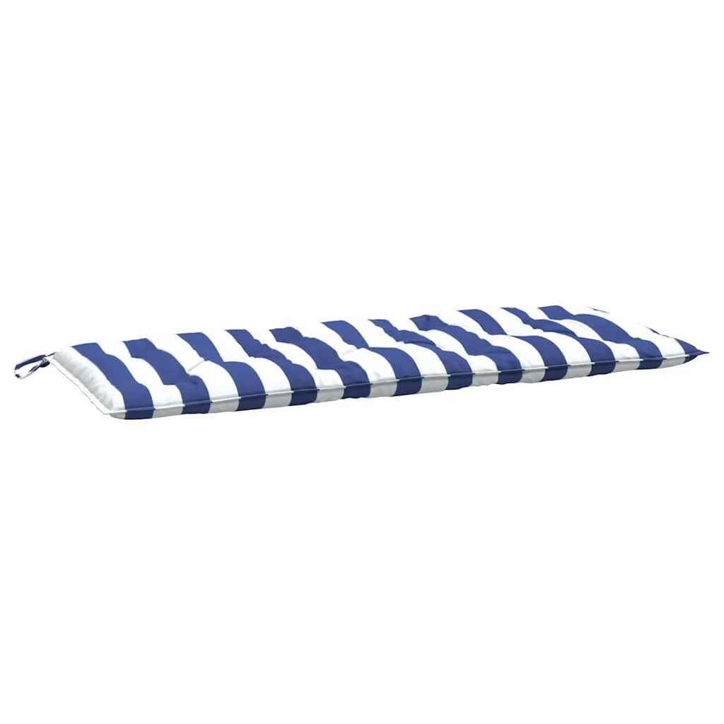vidaXL Garden Bench Cushions 2pcs Blue&White Stripe 120x50x7cm Fabric