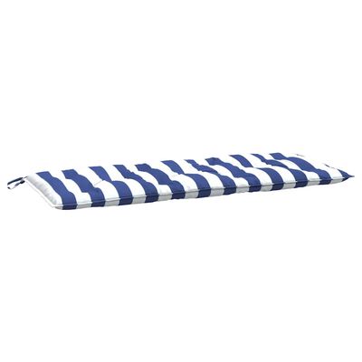 vidaXL Garden Bench Cushions 2pcs Blue&White Stripe 120x50x7cm Fabric