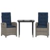 vidaXL 5 Piece Garden Dining Set with Cushions Grey Poly Rattan
