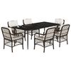 vidaXL 7 Piece Garden Dining Set with Cushions Brown Poly Rattan