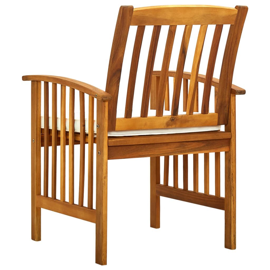 vidaXL Garden Dining Chairs 2 pcs with Cushions Solid Acacia Wood