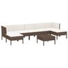 vidaXL 8 Piece Garden Lounge Set with Cushions Poly Rattan Brown