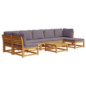 vidaXL 8 Piece Garden Lounge Set with Cushions Solid Wood Acacia