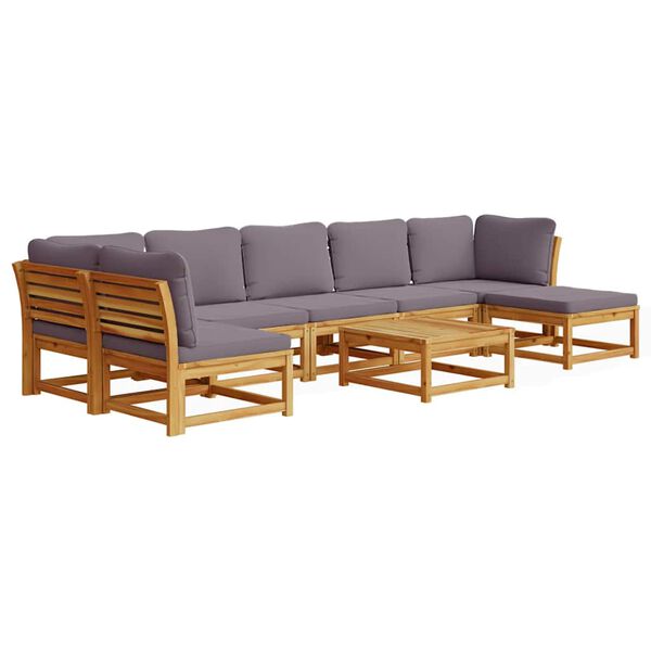 vidaXL 8 Piece Garden Lounge Set with Cushions Solid Wood Acacia
