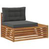 vidaXL Outdoor Sofa Set with Cushion 2 Piece Natural and Anthracite