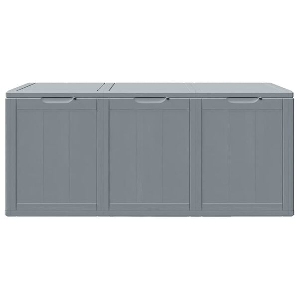 vidaXL Garden Storage Box 270L Grey PP Wood Look