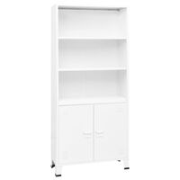 vidaXL Industrial Bookshelf White 80x32x180 cm Steel