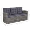 vidaXL 6 Piece Garden Lounge Set with Cushions Poly Rattan Grey