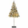 vidaXL Artificial Christmas Tree 300 LEDs&Ball Set&Flocked Snow 180 cm