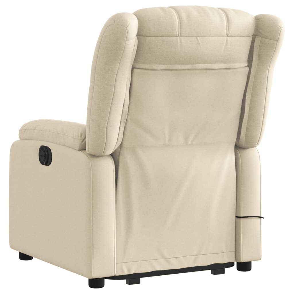 vidaXL Stand up Massage Recliner Chair Cream Fabric
