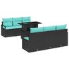 vidaXL Garden Sofa Set with Storage 7 pcs Black Poly rattan