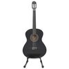 vidaXL 12 Piece Classical Guitar Beginner Set Black 4/4 39"