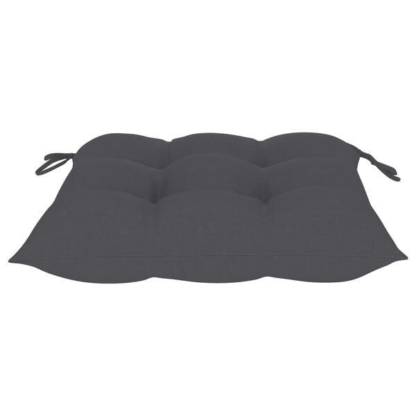 vidaXL Batavia Chairs 2 pcs with Anthracite Cushions Solid Teak Wood