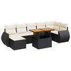 vidaXL 8 Piece Garden Sofa Set with Cushions Black Poly Rattan