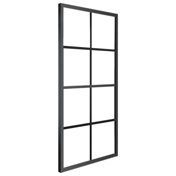 vidaXL Sliding Door Aluminium and ESG Glass with Hardware 76x205cm