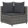 vidaXL 4 Piece Garden Sofa Set with Cushions Grey Poly Rattan