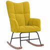 vidaXL Rocking Chair with a Stool Mustard Yellow Velvet