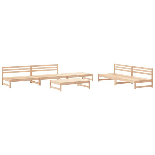 vidaXL 6 Piece Garden Lounge Set Solid Wood Pine