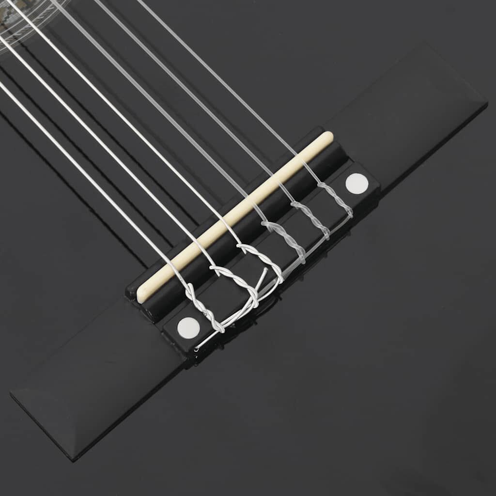 vidaXL 8 Piece Classical Guitar Beginner Set Black 3/4 36"