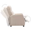 vidaXL Electric Recliner Chair Cream Fabric