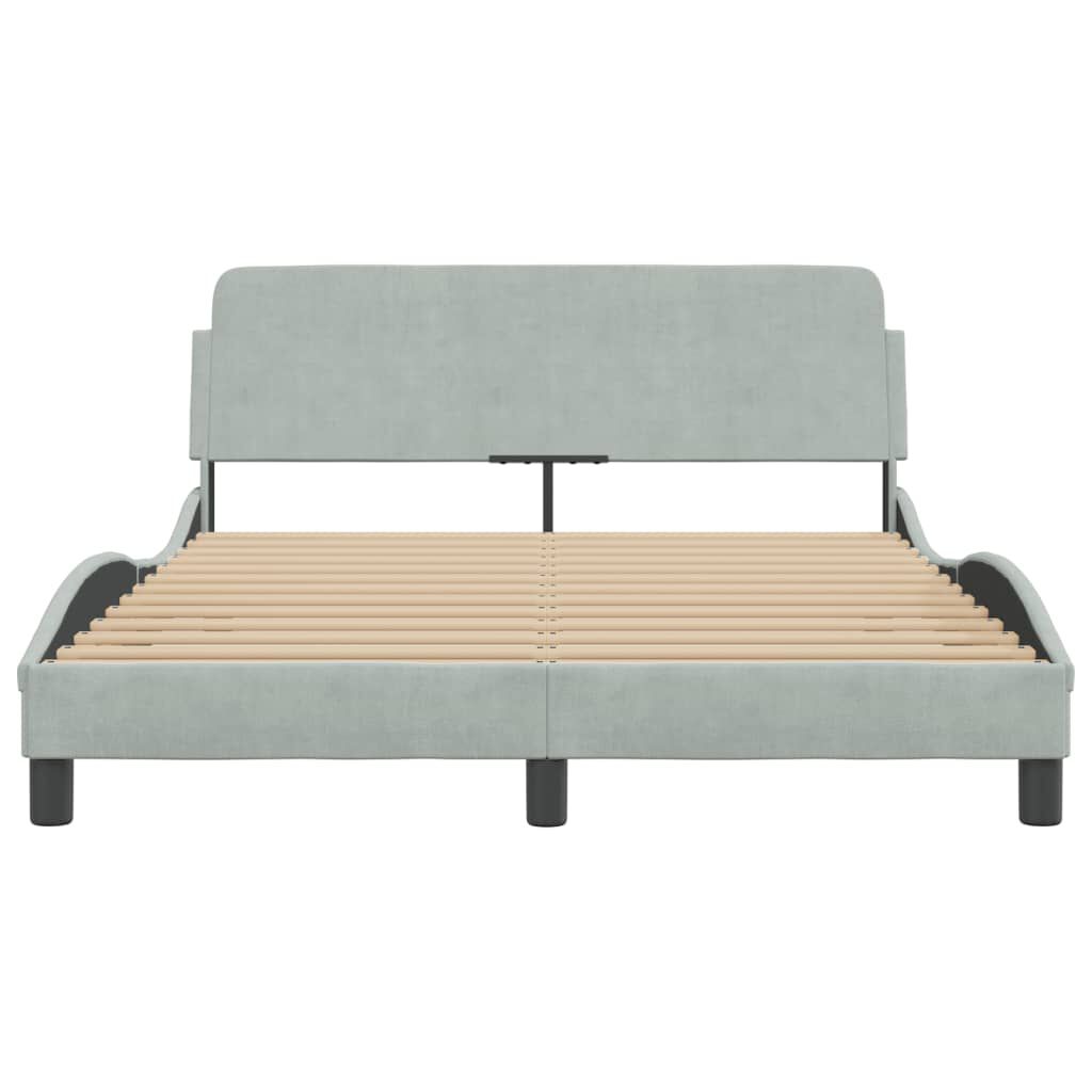 vidaXL Bed Frame without Mattress Light Grey 137x187 cm Double Velvet