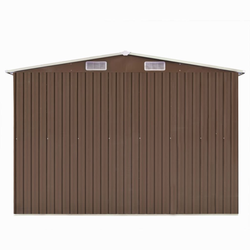 vidaXL Garden Shed 257x298x178 cm Metal Brown