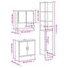 vidaXL 3 Piece Bathroom Furniture Set Smoked Oak Engineered Wood