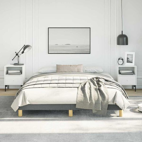vidaXL Bed Frame without Mattress Dark Grey 152x203 cm Queen Fabric