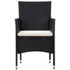 vidaXL 5 Piece Garden Lounge Set With Cushions Poly Rattan Black