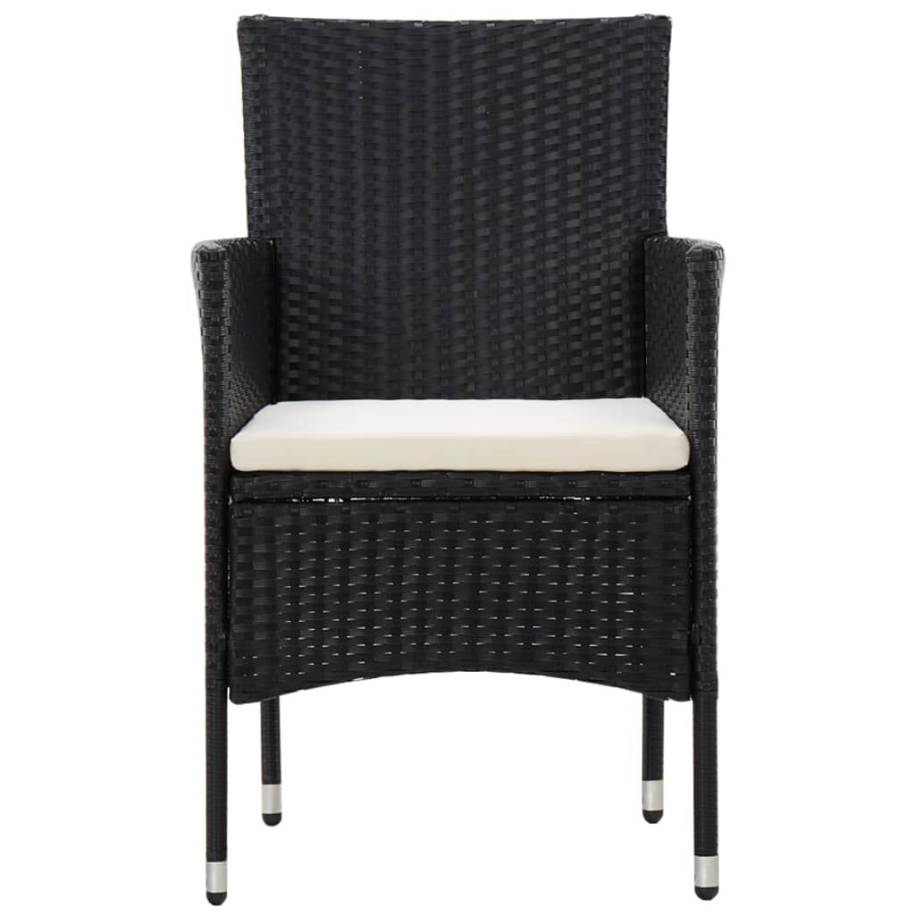 vidaXL 5 Piece Garden Lounge Set With Cushions Poly Rattan Black