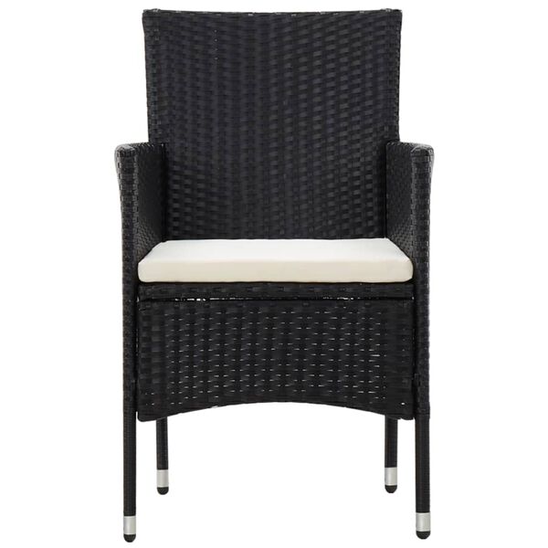 vidaXL 5 Piece Garden Lounge Set With Cushions Poly Rattan Black