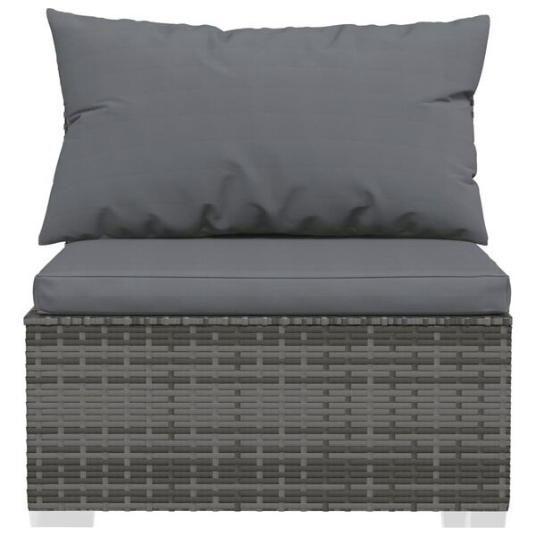vidaXL 12 Piece Garden Lounge Set with Cushions Poly Rattan Grey