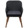 vidaXL Outdoor Chairs with Cushions 2 pcs Poly Rattan Black