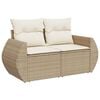 vidaXL 6 Piece Garden Sofa Set with Cushions Beige Poly Rattan