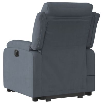 vidaXL Electric Stand up Massage Recliner Chair Dark Grey Velvet