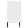 vidaXL Bedside Cabinet with Metal Legs White Solid Wood Pine OSLO