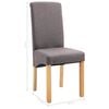 vidaXL Dining Chairs 2 pcs Taupe Fabric