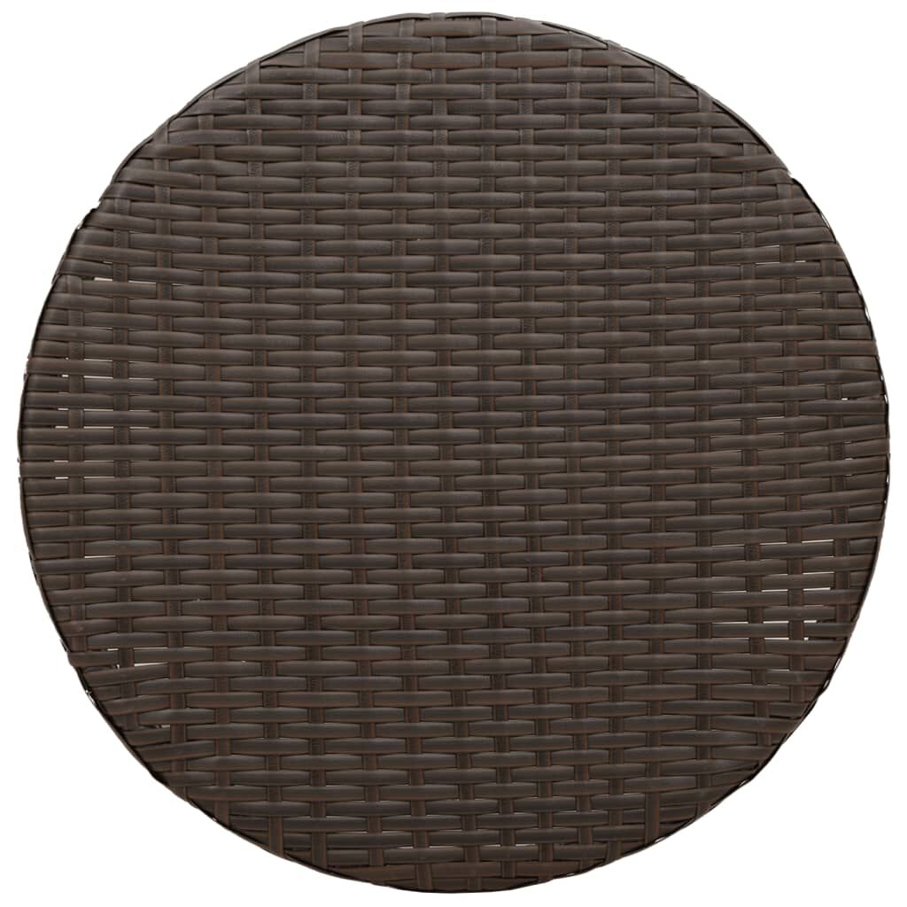 vidaXL 3 Piece Bistro Set with Cushions Brown Poly Rattan