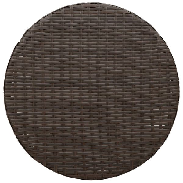 vidaXL 3 Piece Bistro Set with Cushions Brown Poly Rattan