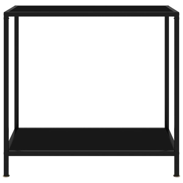 vidaXL Console Table Black 80x35x75 cm Tempered Glass