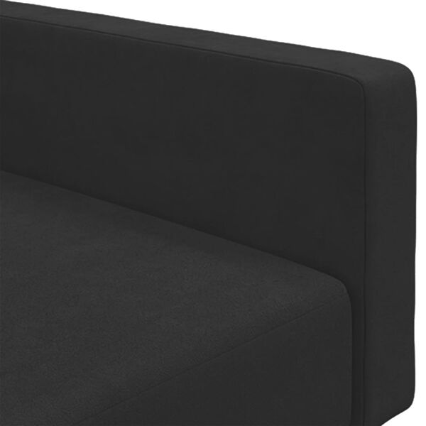 vidaXL 2-Seater Sofa Bed with Footstool Black Velvet