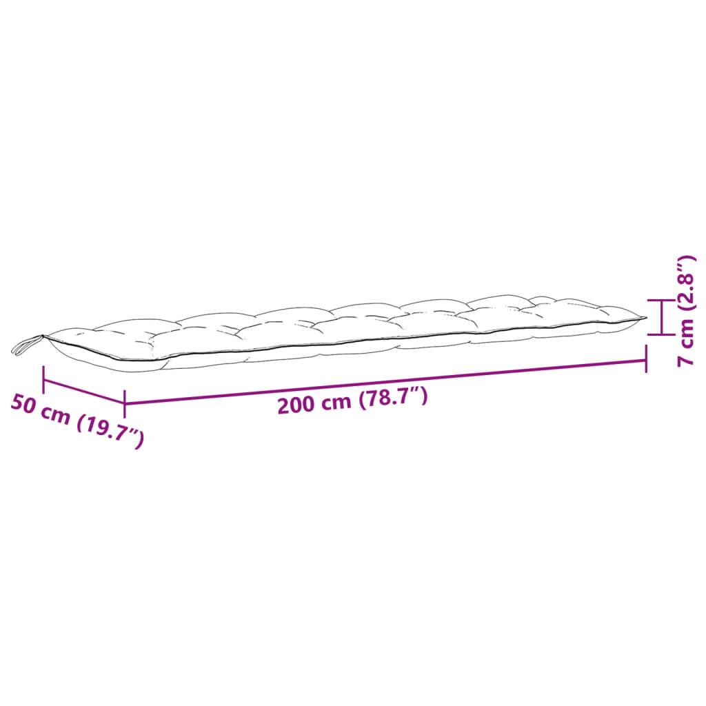 vidaXL Garden Bench Cushions 2 pcs Melange Cream 200x50x7 cm Fabric
