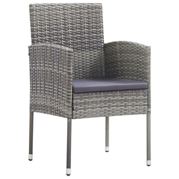 vidaXL 7 Piece Garden Dining Set Grey